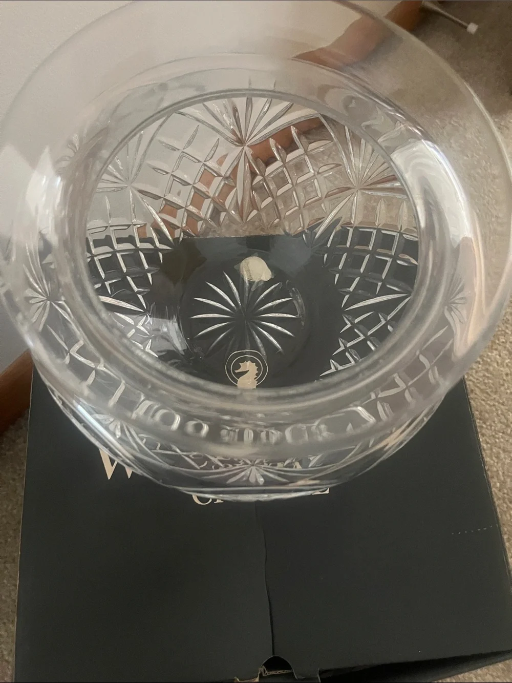 Waterford Crystal Clear Cut Glass Vase with Etched Patterns